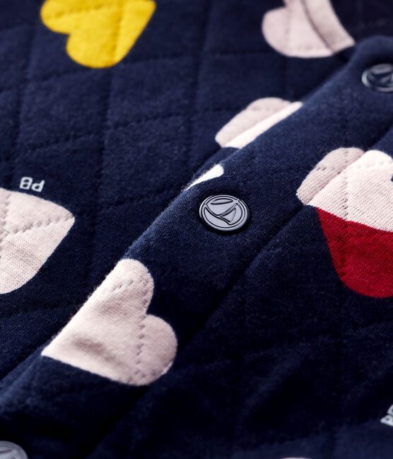 Cardigan matelassé bébé. bleu SMOKING/blanc MULTICO